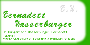 bernadett wasserburger business card